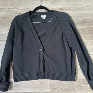 J.Crew black V-neck cotton cardigan